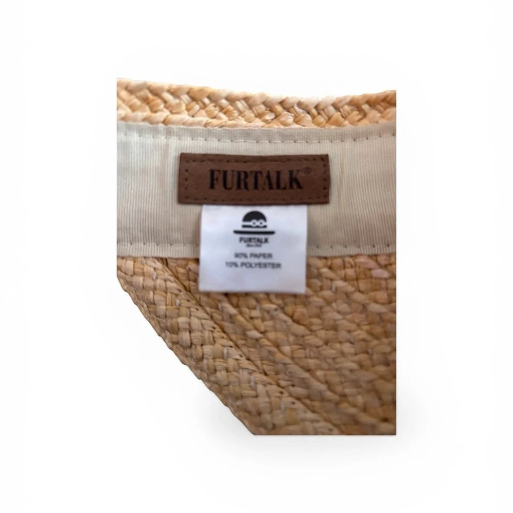 Furtalk Women’s Straw Sun Visor Hat in Natural Beige